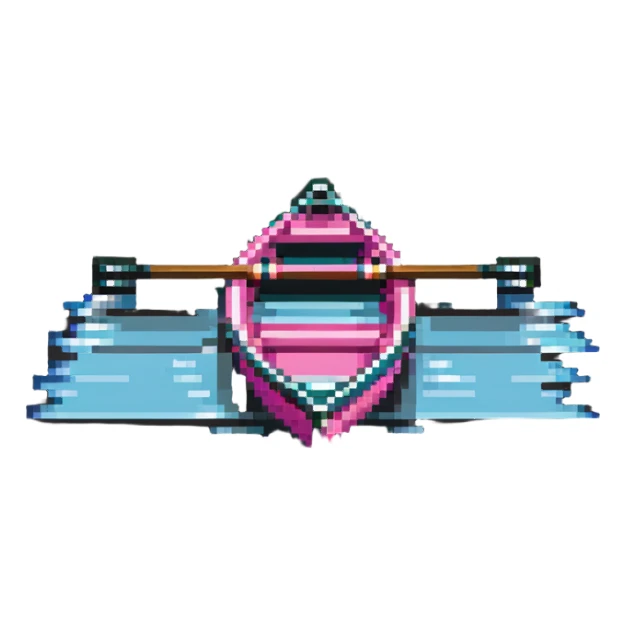 pink rowing boat sticker