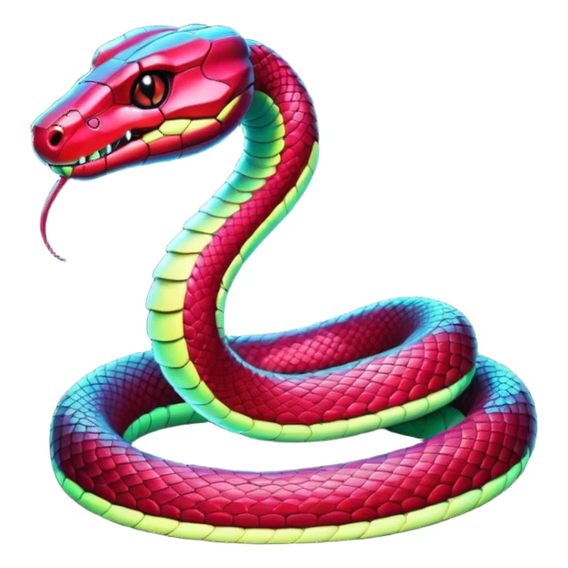 red glitter cyberpunk snake sticker