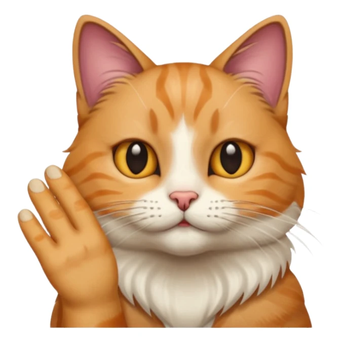 Katt med en hand sticker