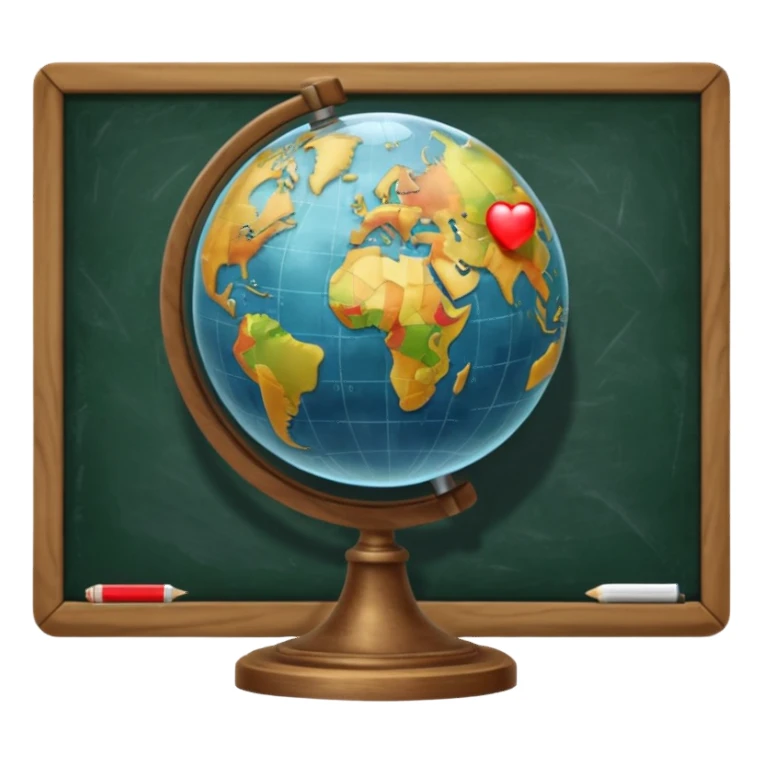 globe on an empty chalkboard sticker