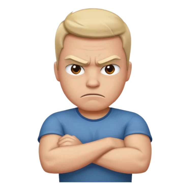 Angry face with arms crossed sticker