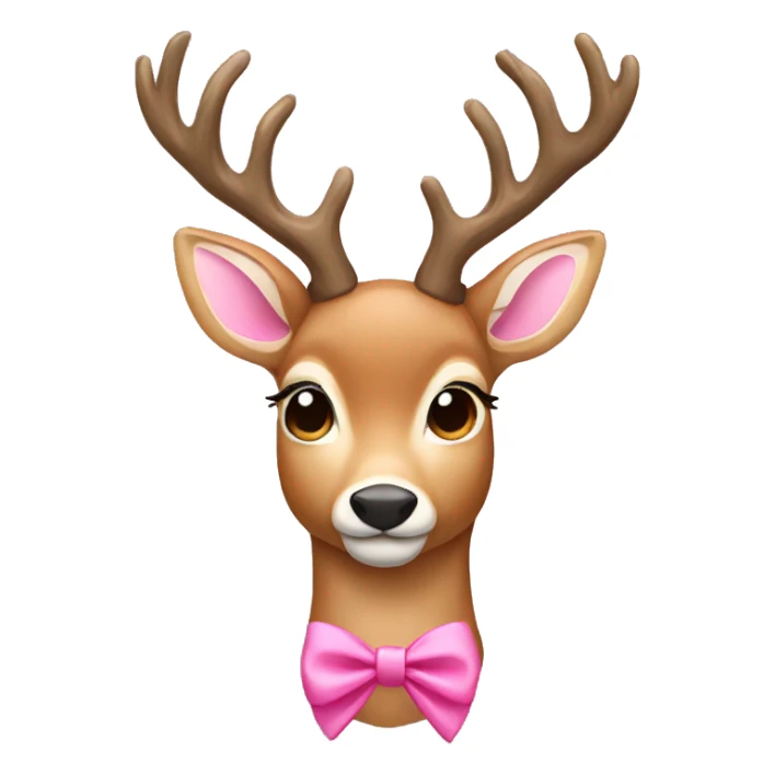 deer with pink bow  sticker