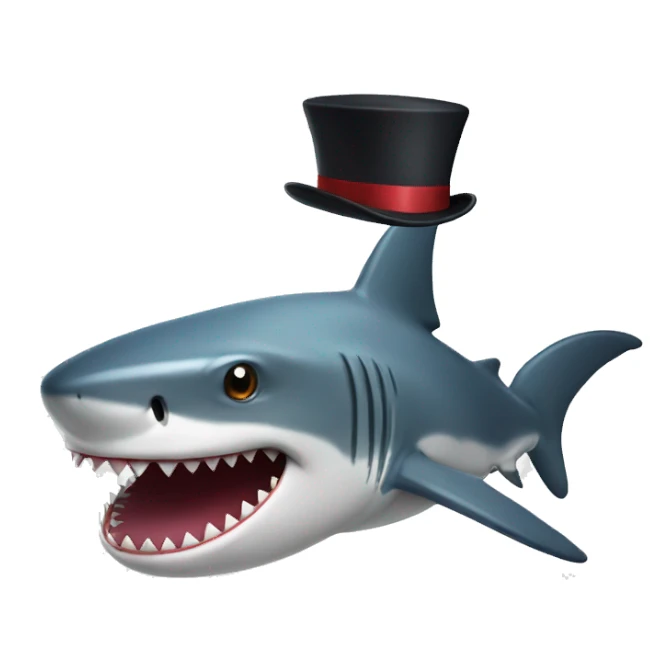 shark with top hat sticker