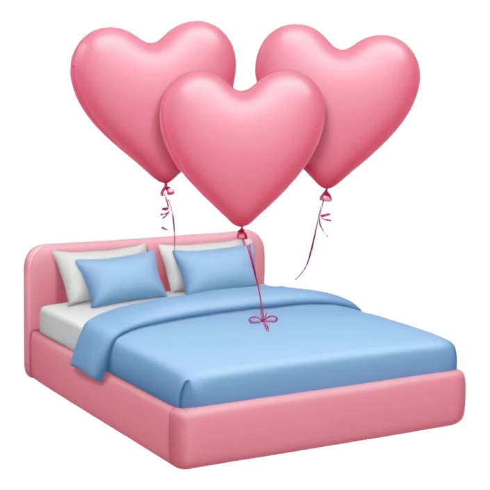 powder colored heart shaped balloons for bed sticker