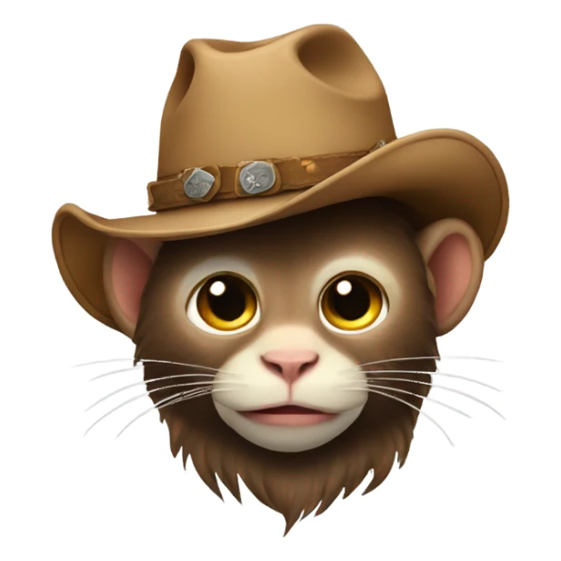 Monkey wearing a cowboy hat on a cat sticker
