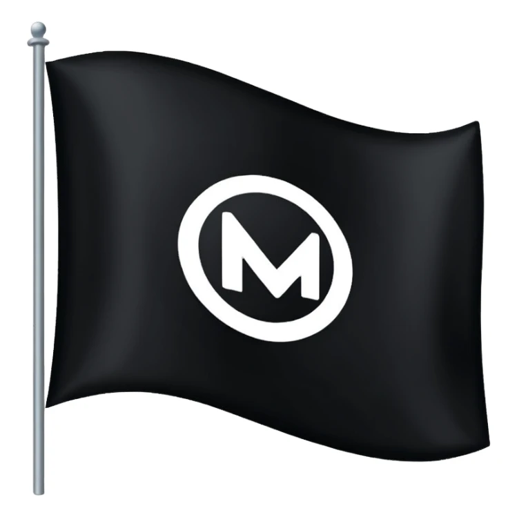 MB logo on a flag black sticker