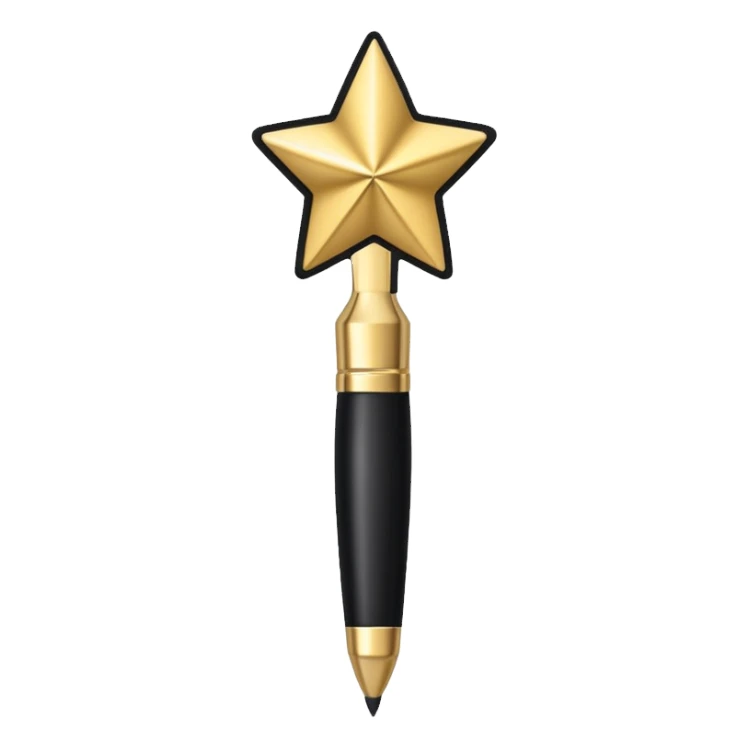 combine painting brush pen with shiny stars sticker