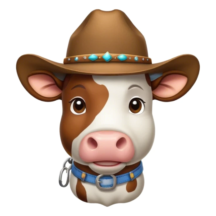 Cow in a cowboy hat sticker