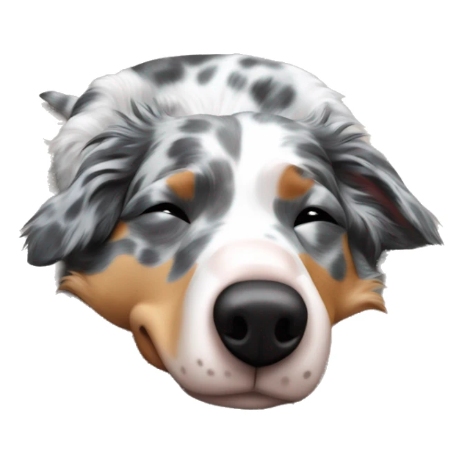 Blue Merle Australian shepherd sleeping on his back sticker