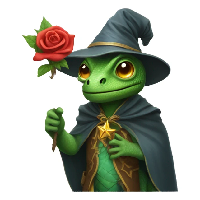 Lizard wizard with rosette sticker