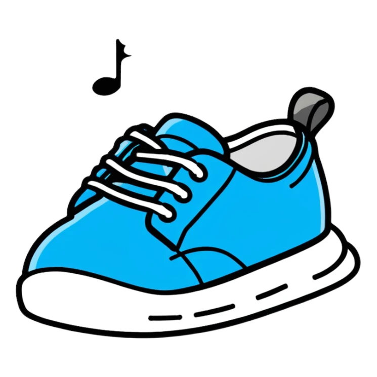 blue and white baby shoe sticker
