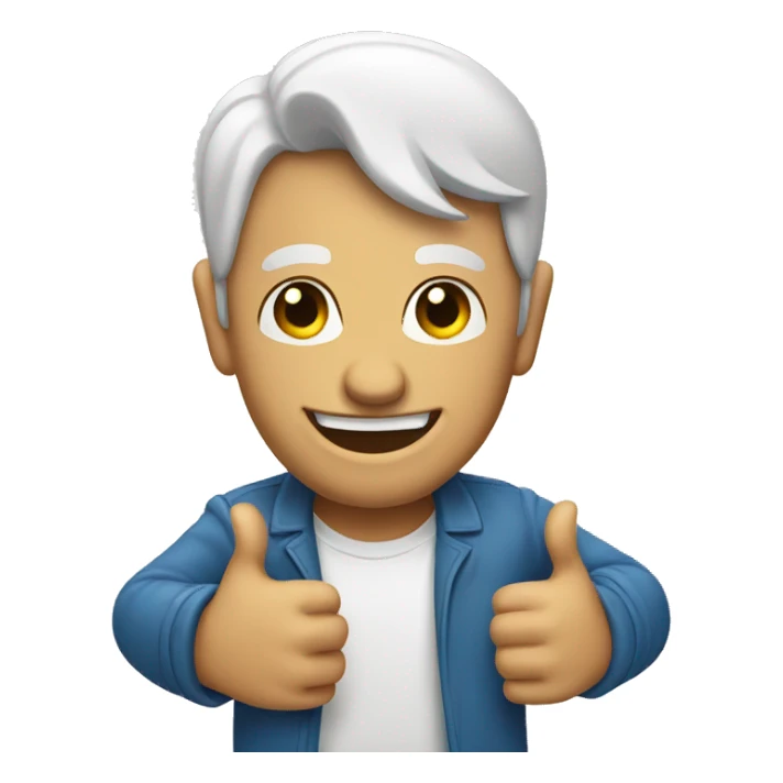 mascular man with thumbs up sticker