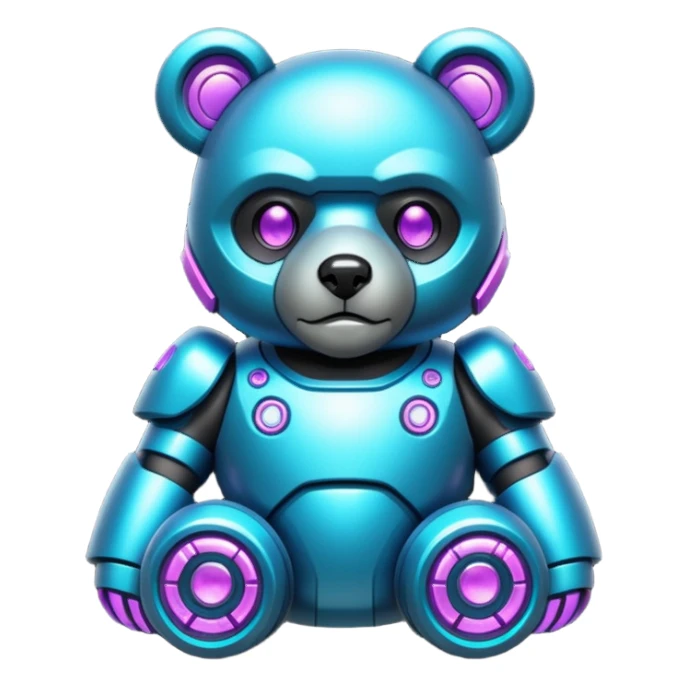 glitter mech bear cian cyberpunk sticker