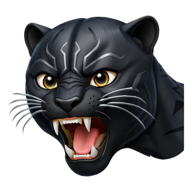 black panther roaring sticker