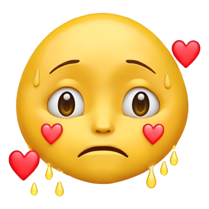 Crying emoji with hearts sticker