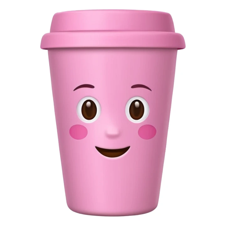 pink reusable coffee cup  sticker