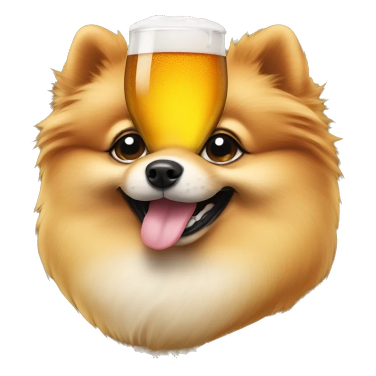 pomeranian with beer in paw sticker