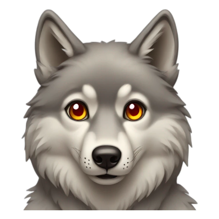 Wolf with heart eyes  sticker