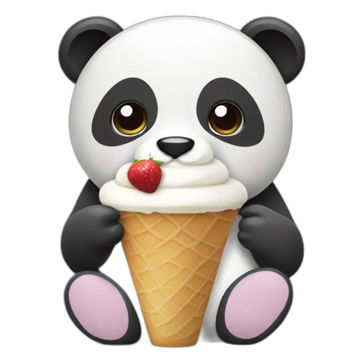 Panda eating ice cream sticker