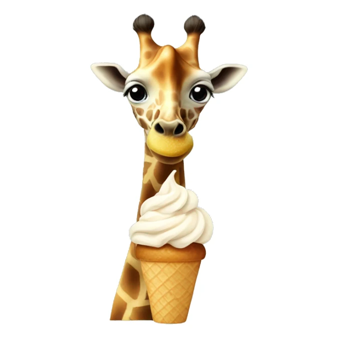 Giraffe with icecream sticker