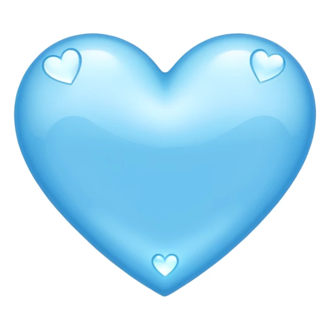 light sky blue heart with blingbling effect sticker