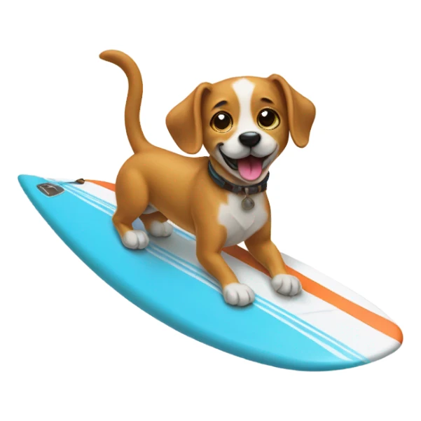 Dog riding a surfboard  sticker