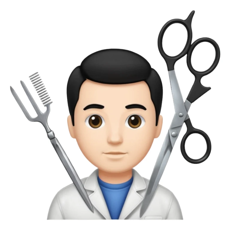 barber shop, scissors & comb. sticker