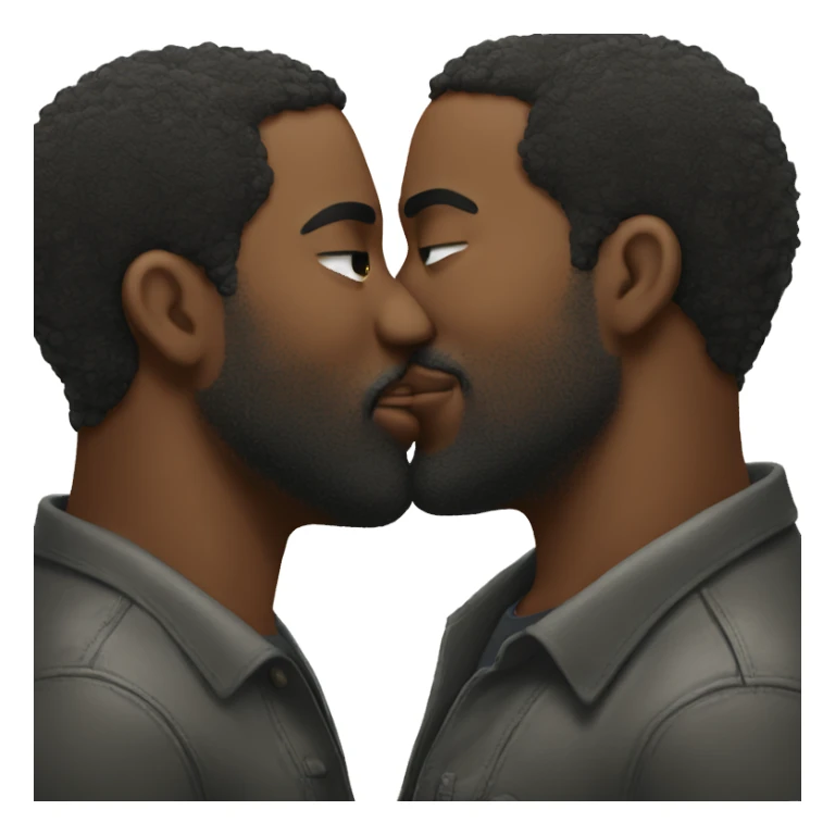 two big black men kissing  sticker