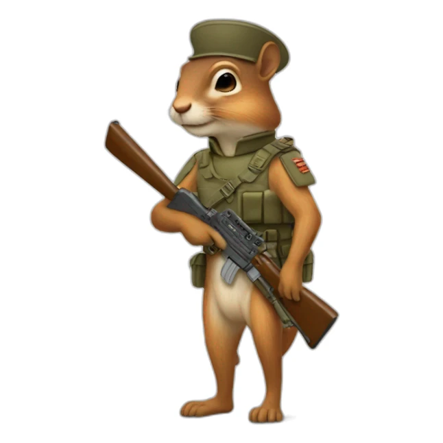 squirel soldier sticker