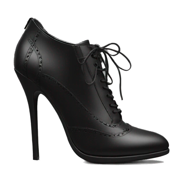 Black leather lace up high heels sticker
