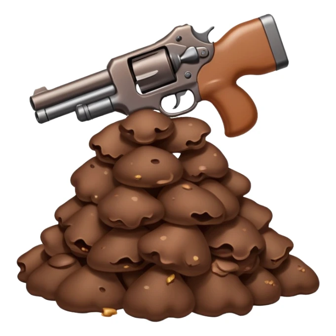 Poop with gun sticker