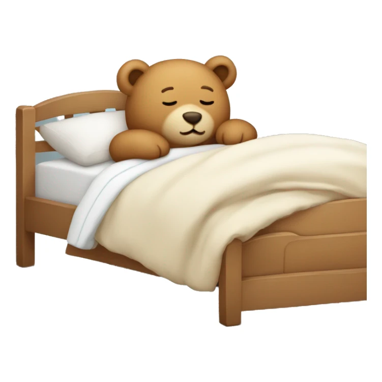 Cute teddy bear sleeping in a bed sticker