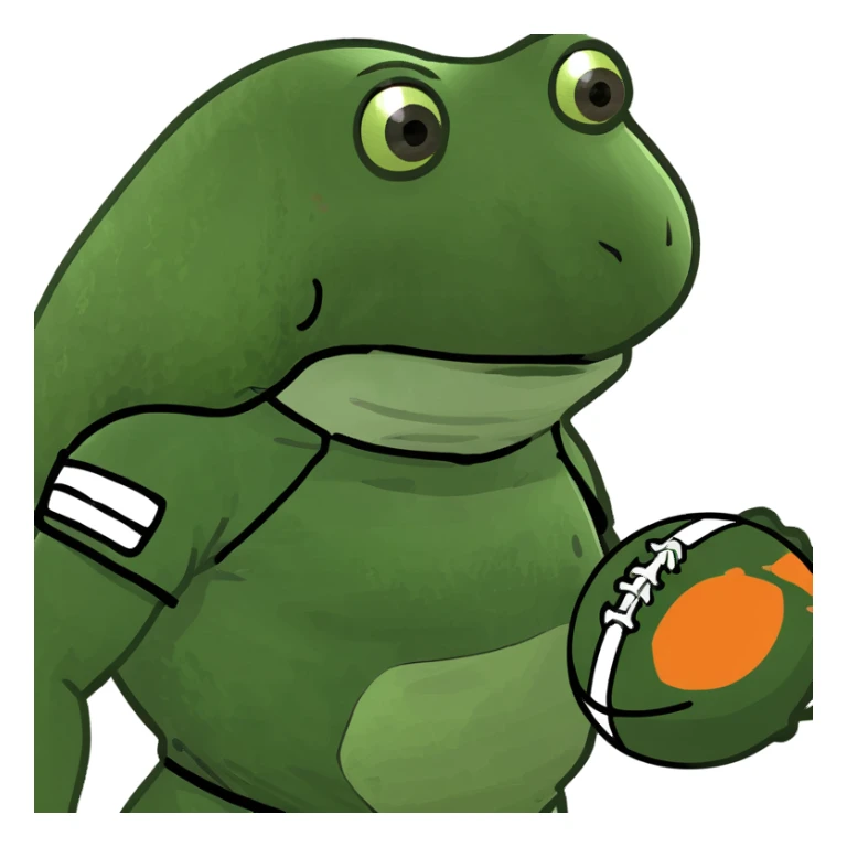 bufo in a football suit sticker