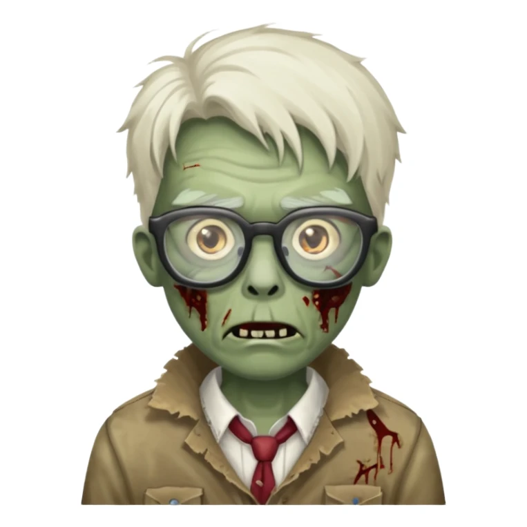 zombie with big glasses sticker