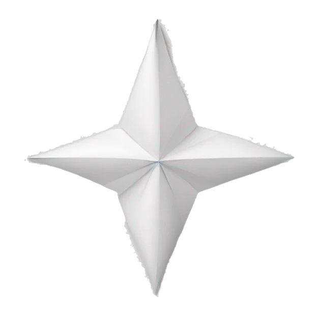 Paper made Christmas star white sticker