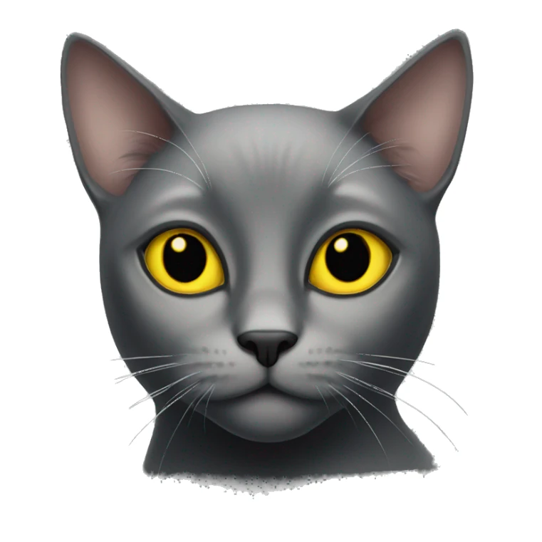black cat with yellow eyes sticker