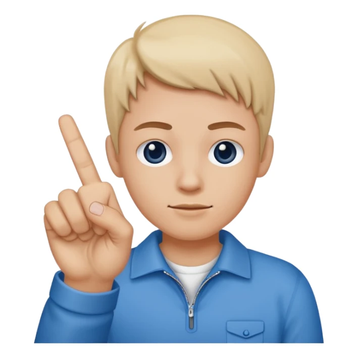 🩵 with middle finger sticker