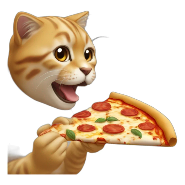 Chat qui mange une pizza sticker
