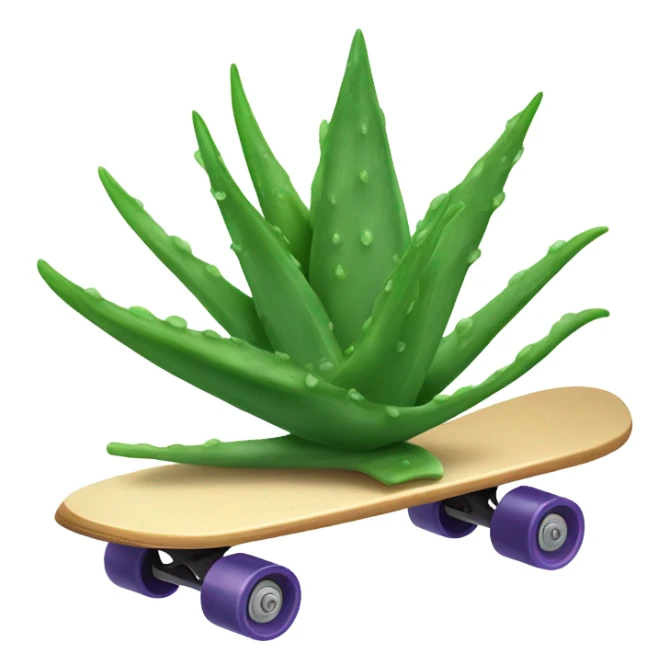 Aloe Vera riding a skateboard sticker