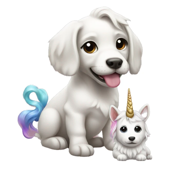 Puppy and unicorn  sticker