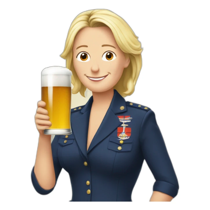 Marine lepen buvant une bière  sticker