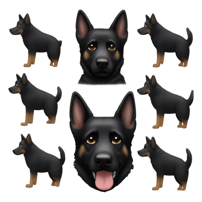 All black German shepherd cowboy  sticker