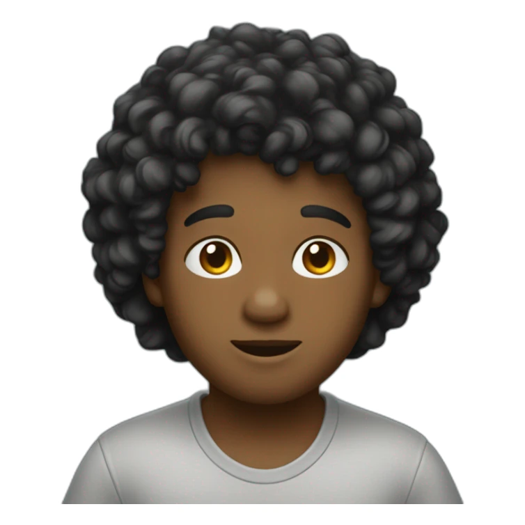 Garçon cheveux bouclé noir sticker