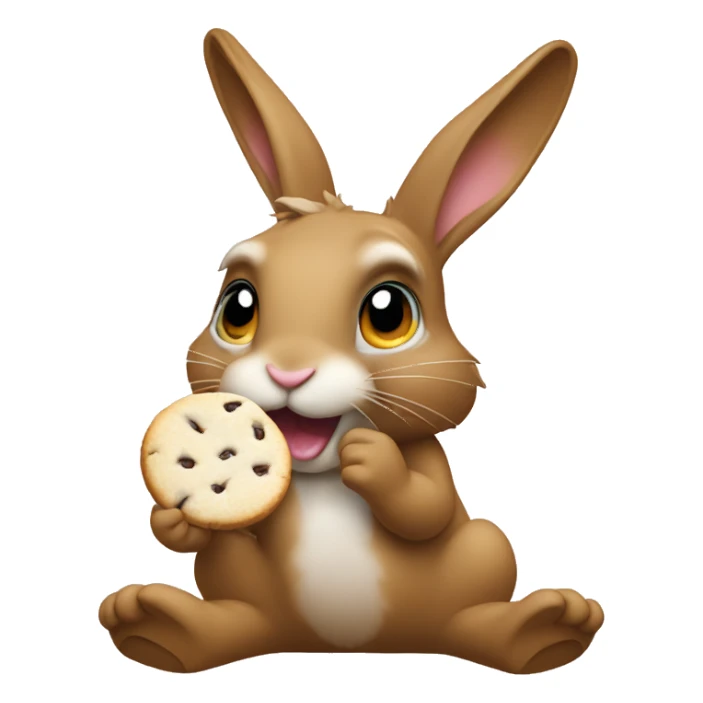 Rabbit eating cookie sticker