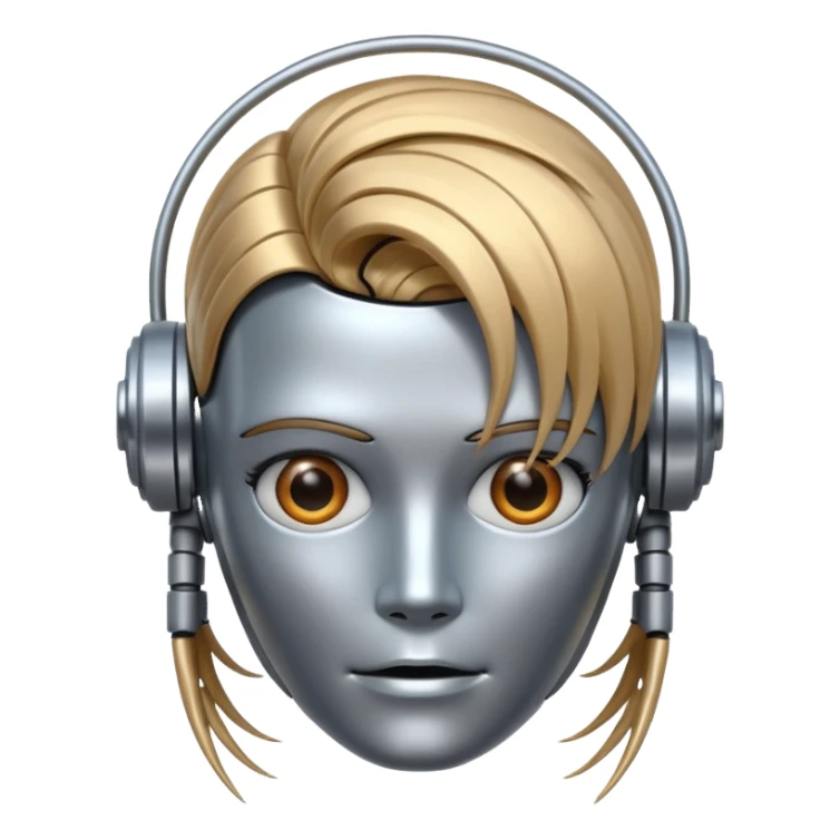 robot with hair sticker