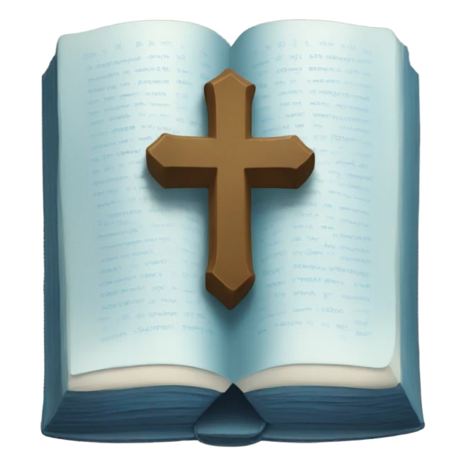 create an open blue book with a cross on top sticker