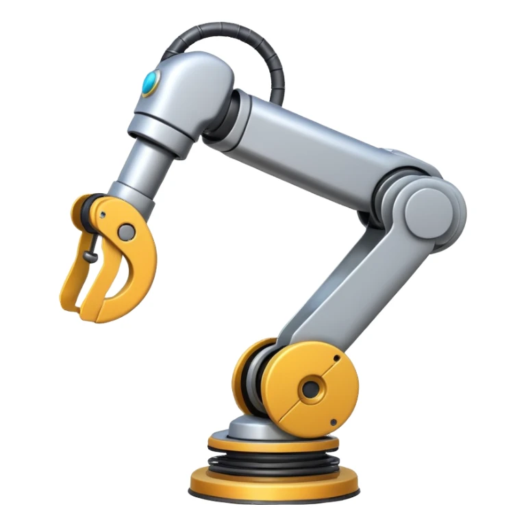Industrial Arm – Silver robotic arm, gripping tool sticker