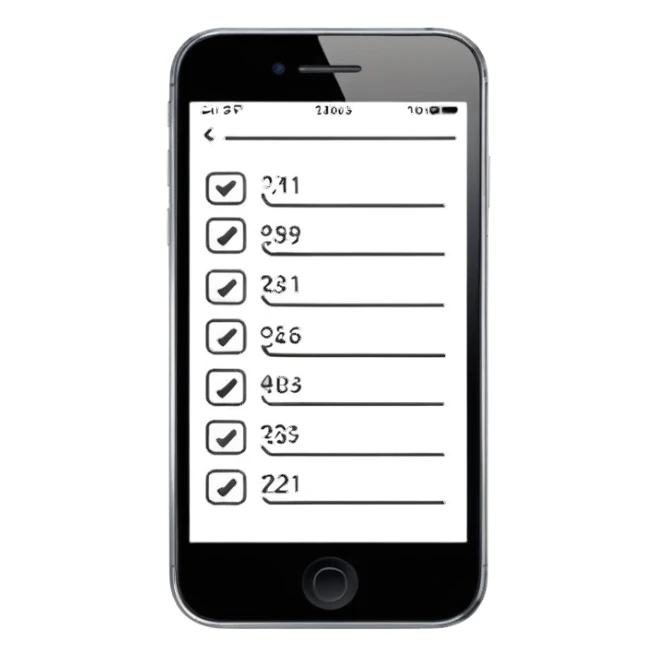 Minimalistic flat vector icon, iOS style, thin black contour on white background. Smartphone with code brackets <> on the screen. Clean, no text, no shadows sticker