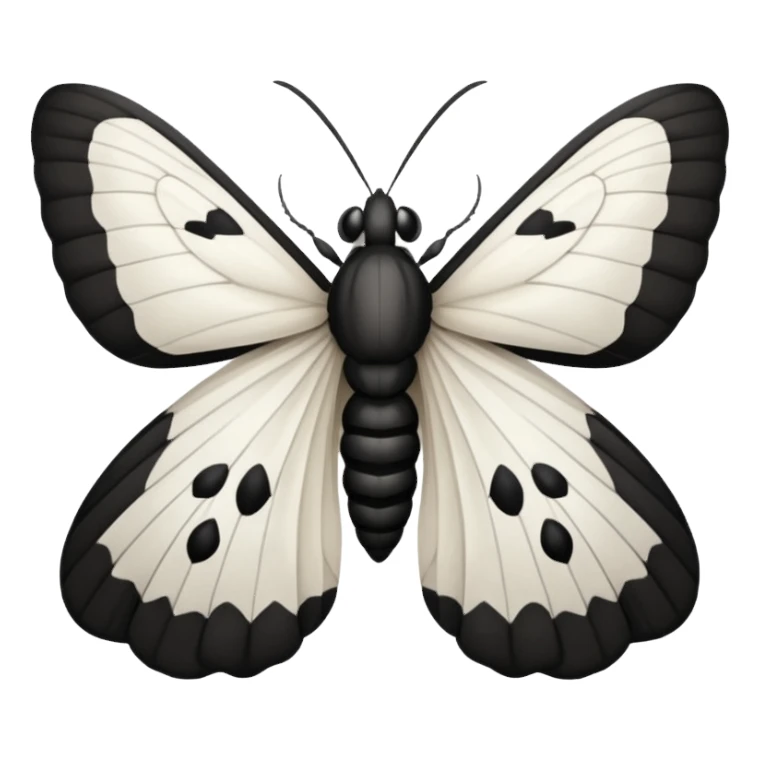 minimal white and black moth sticker