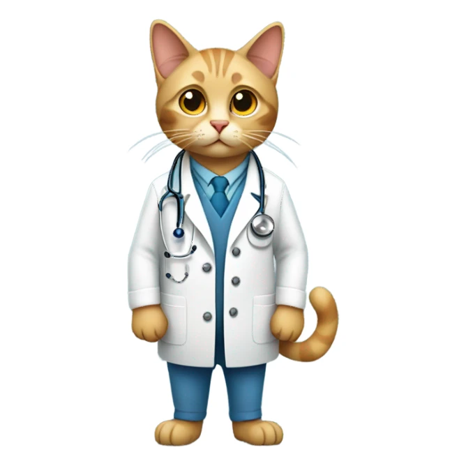 cat as a veterinarian sticker